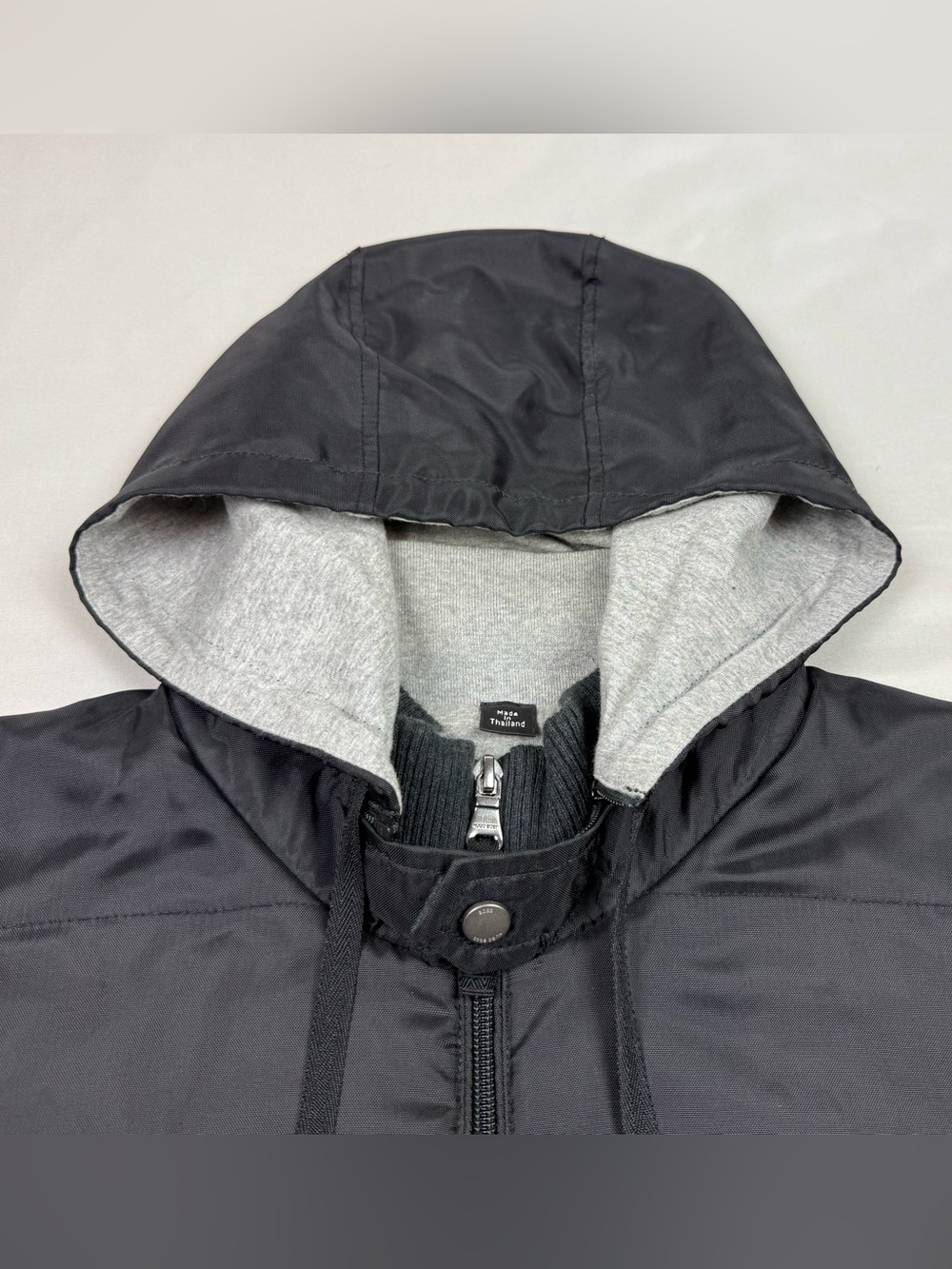 Hugo Boss Mens Quilted Hooded Casual Jacket 2XL Black/Grey Full Zip C6 - Picture 7 of 11
